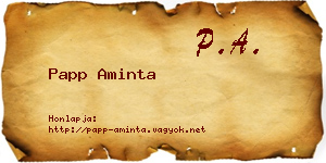 Papp Aminta névjegykártya